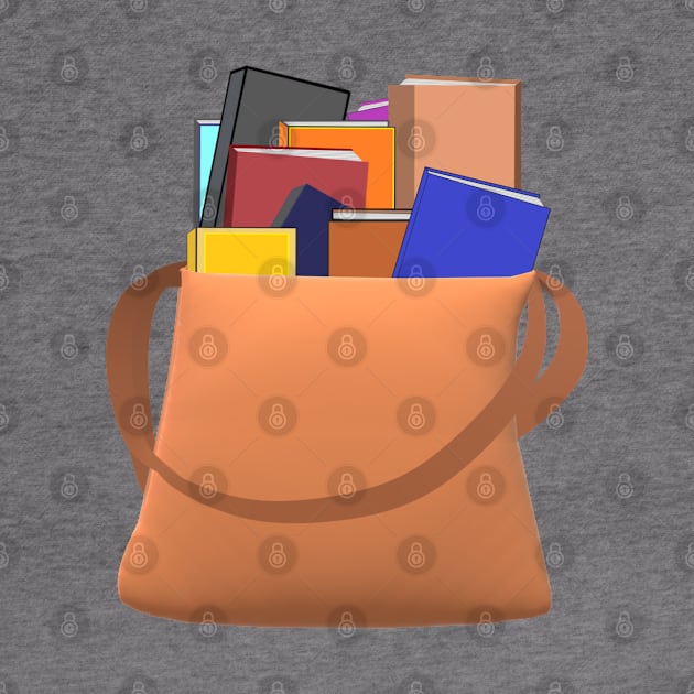 Bag of Books (White Background) by Art By LM Designs 